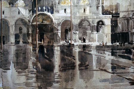 Basilica in the Rain - Detail