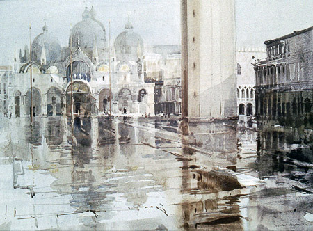 Basilica in the Rain - Venice